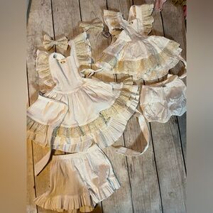 Well Dressed Wolf Wildling pinafore sister set 12 mo 4